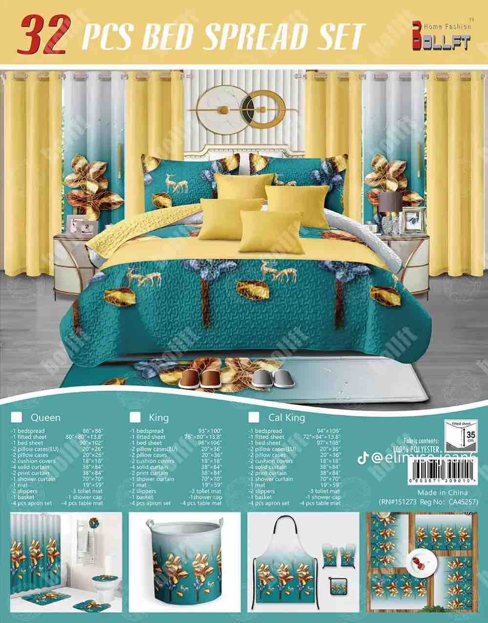 32 PCS BED SPREAD SET