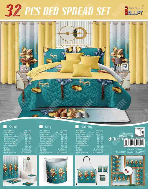 32 PCS BED SPREAD SET