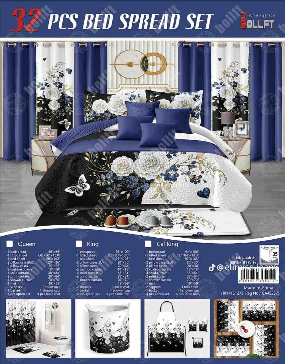32 PCS BED SPREAD SET