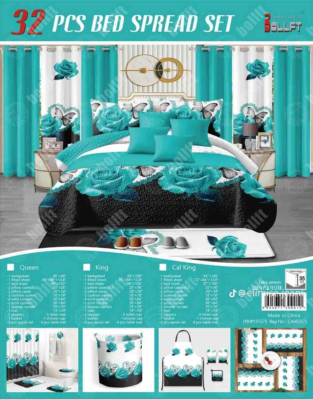 32 PCS BED SPREAD SET