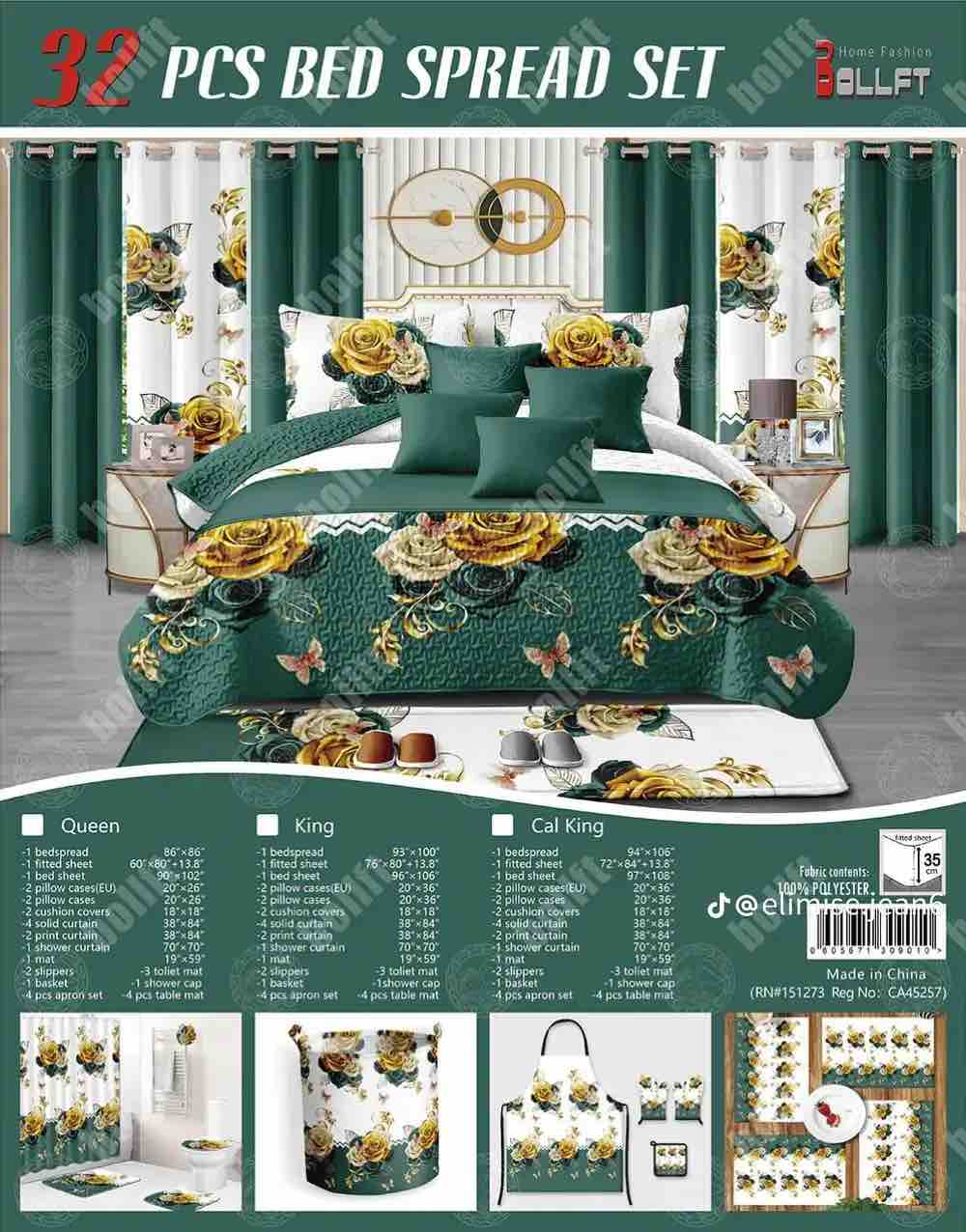 32 PCS BED SPREAD SET