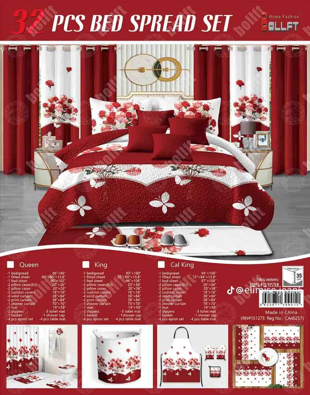32 PCS BED SPREAD SET